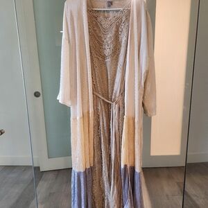 ANTHROPOLOGIE Lace Kaftan And Pleated Duster W/ TAG